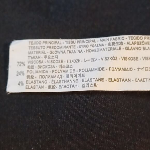 ZARA BASIC Black Skirt With Lace Trim & Faux Leather Waist. Size XL - Picture 11 of 11